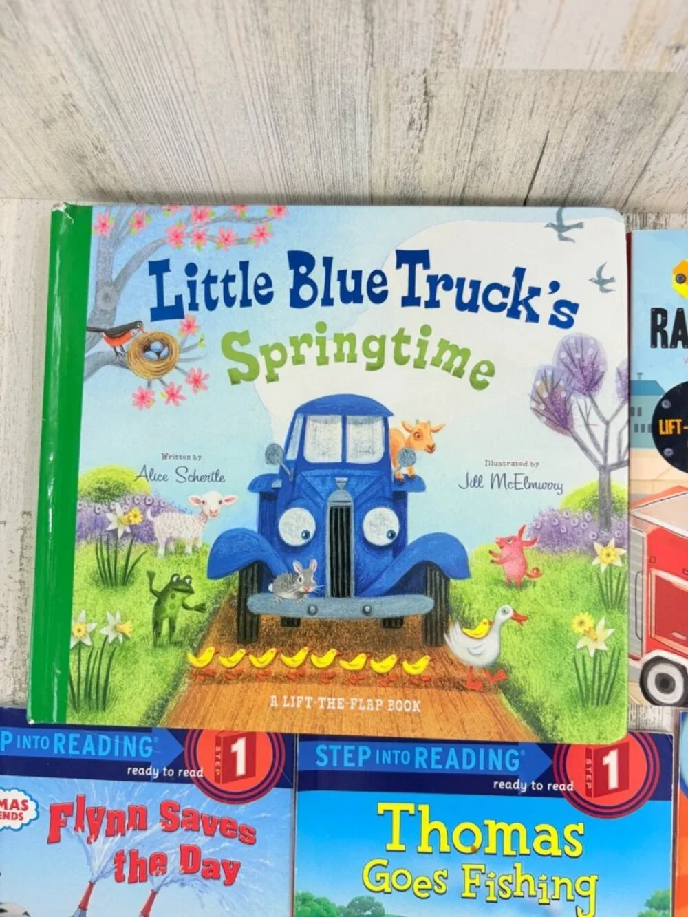 Lot of 7 Kids Books Trucks Thomas Train Paw Patrol Little Blue Truck Boys